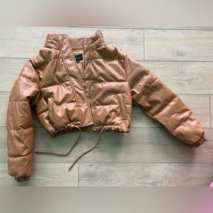 Faux Leather Love Tree Coat